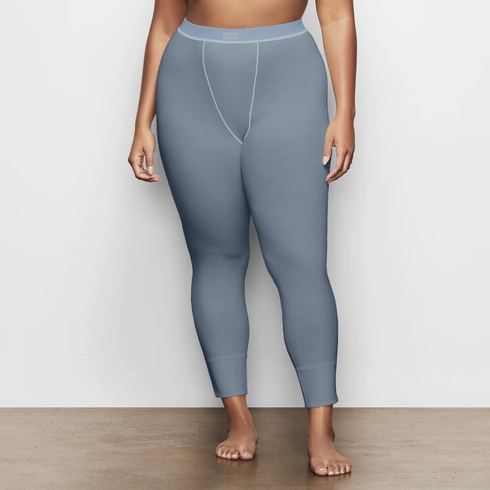 NWT Skims Cotton Ribbed Leggings In Kyanite, Size XXS - Picture 5 of 6